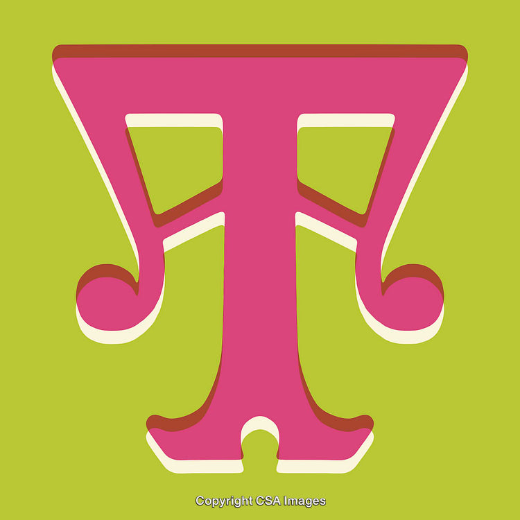 Colorful Bold Pink Letter T on Vibrant Lime Background