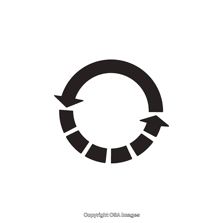 Monochrome Arrow Cycle Symbol Represents Rotation and Recycling Concepts