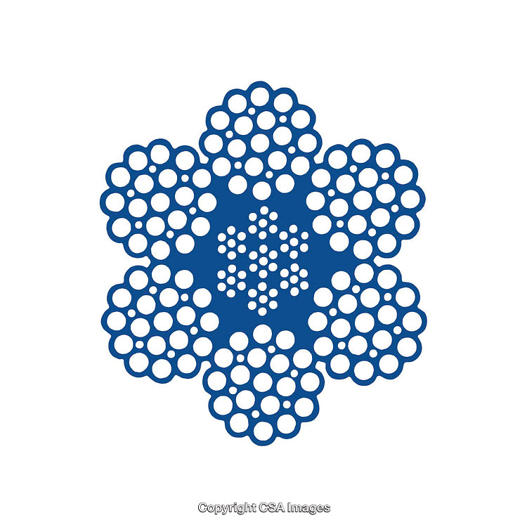 Geometric Blue Circular Pattern Made of Repeated Symmetrical Shapes and Dots