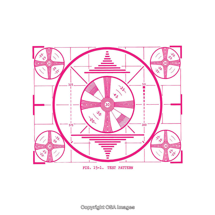Vintage Television Test Pattern in Bright Pink