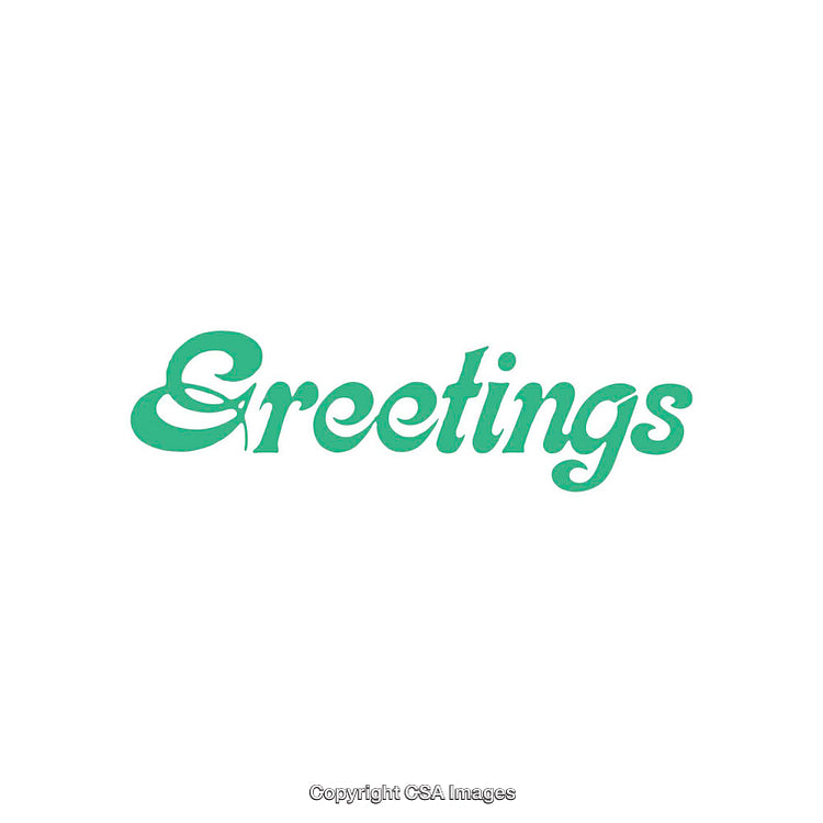 Stylish Greeting Text Design in Bold Green Lettering on White Background