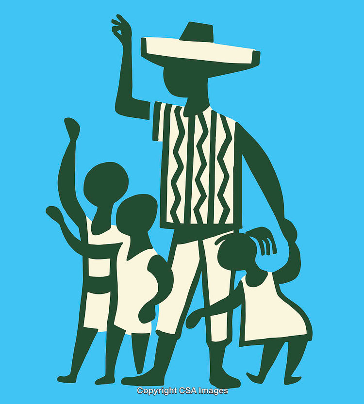 Stylized Illustration of Family Unity and Togetherness in Vibrant Colors