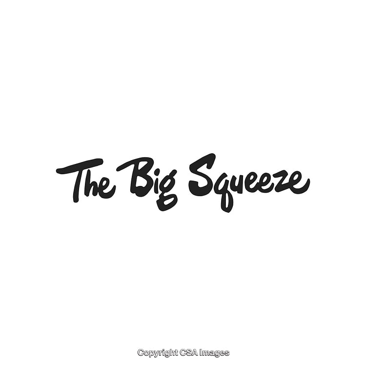 Modern Hand-Lettered Design Featuring 'The Big Squeeze' Black Text on White