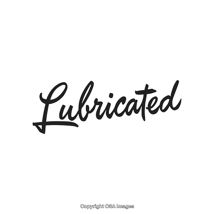 Cursive Typography Featuring the Word Lubricated on a White Background