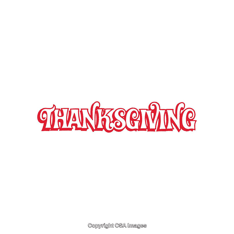 Thanksgiving Celebration Red Text Design on White Background for Festive Themes