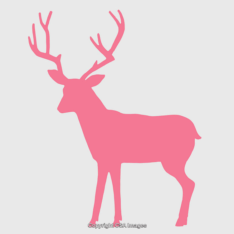 Pink Silhouette of a Deer Illustration with Antlers