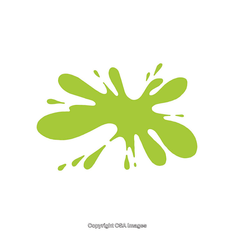 Green Paint Splash on White Background with Dynamic Shape