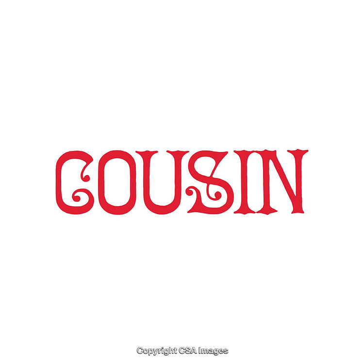 Red Word Decoration Featuring Stylish Font on Clean White Background