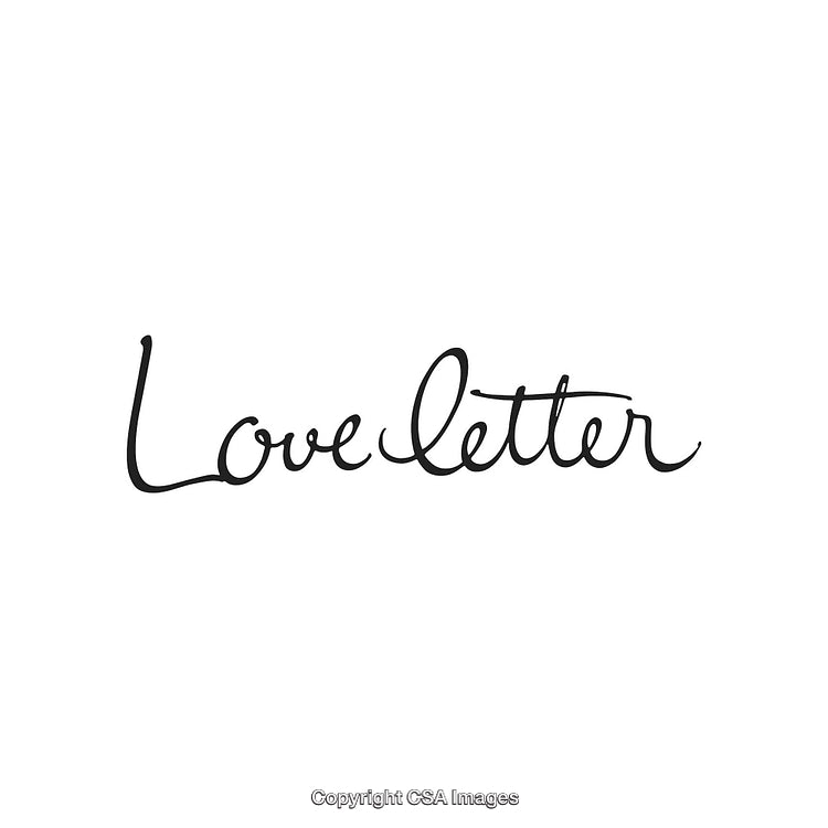 Handwritten Elegant Calligraphy of the Words Love Letter in Black Ink