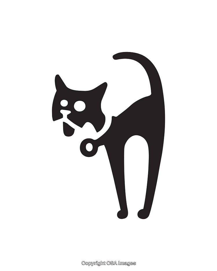 Minimalist Black and White Line Art of a Whimsical Cat Design
