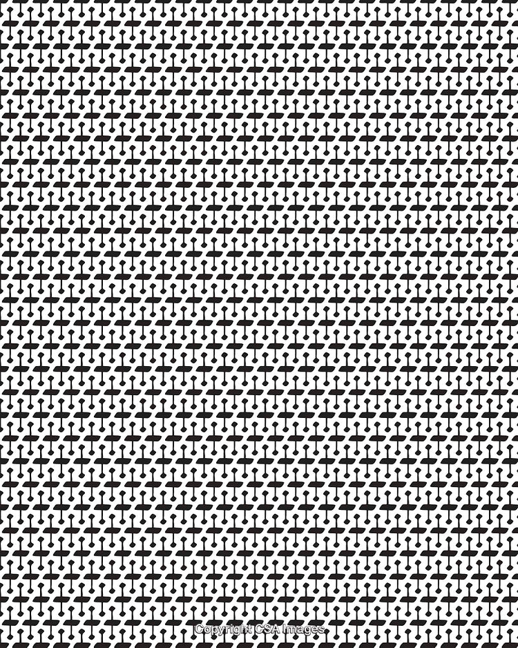 Black and White Pattern with Repeating Geometric Shapes