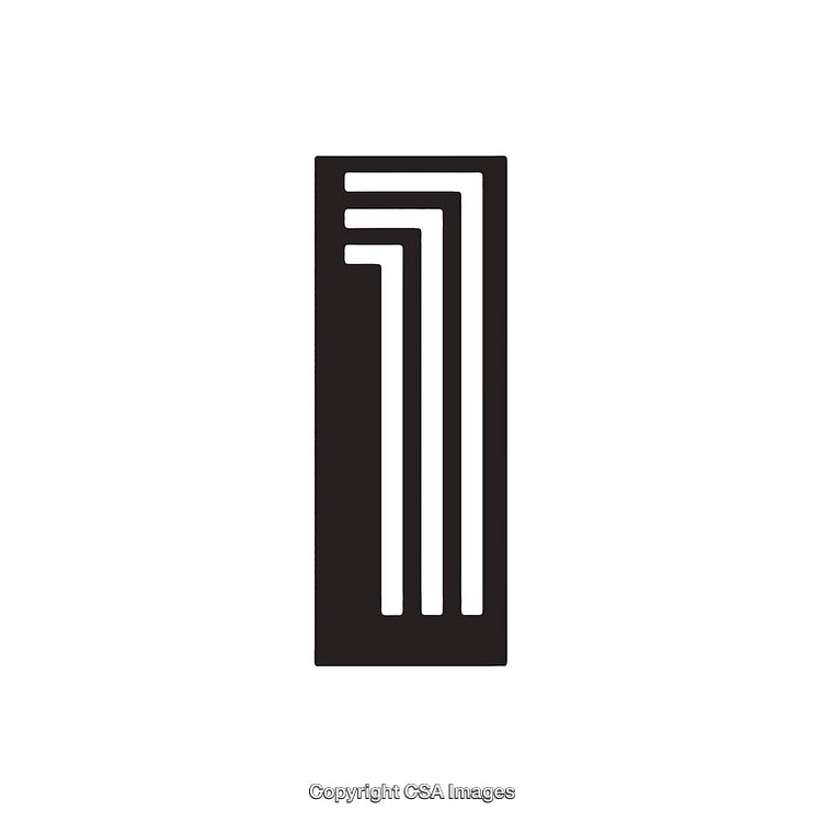 Stylized Black Number One on a Clean White Background