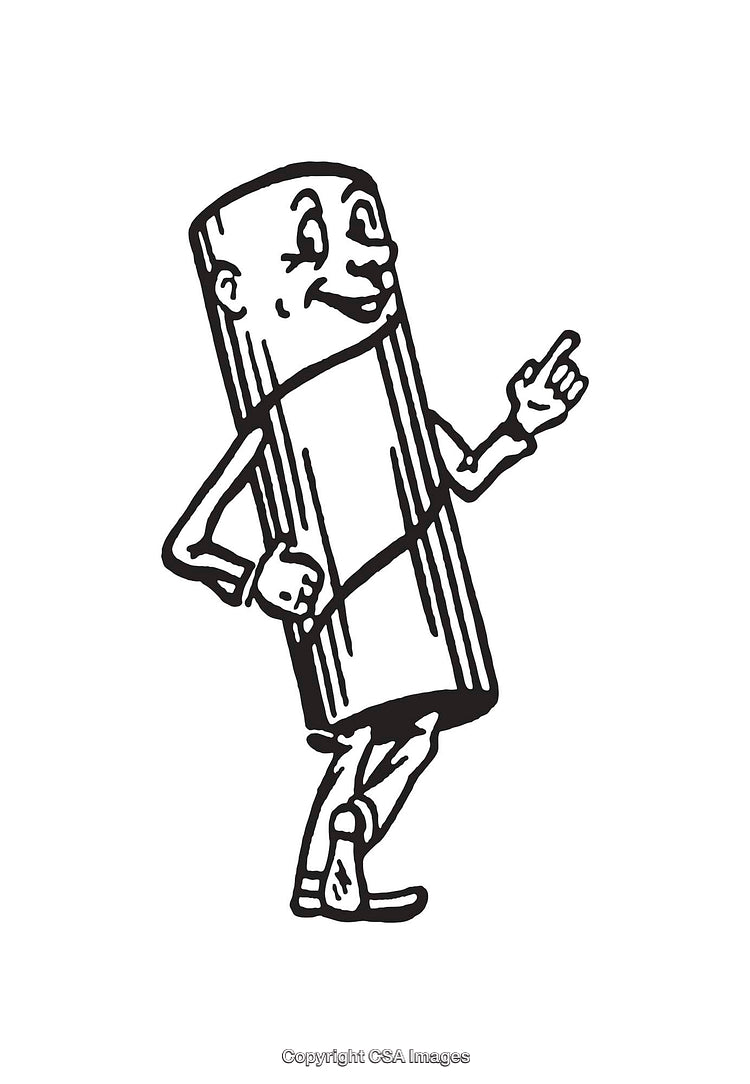 Black and White Line Art Cartoon Character Illustration Featuring a Walking Figure