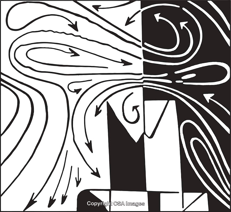 Abstract Black and White Fluid Dynamic Arrows Pattern Design