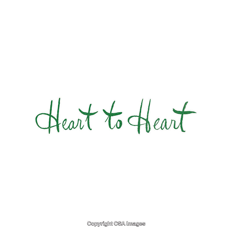 Heart to Heart Inspirational Text in Script Typography on a White Background