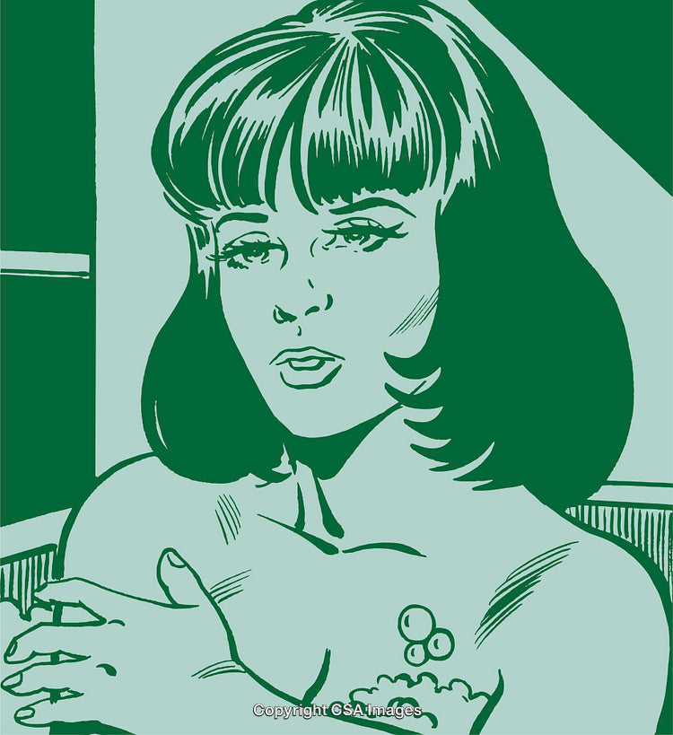 Pop Art Style Illustration of a Woman Taking a Bath