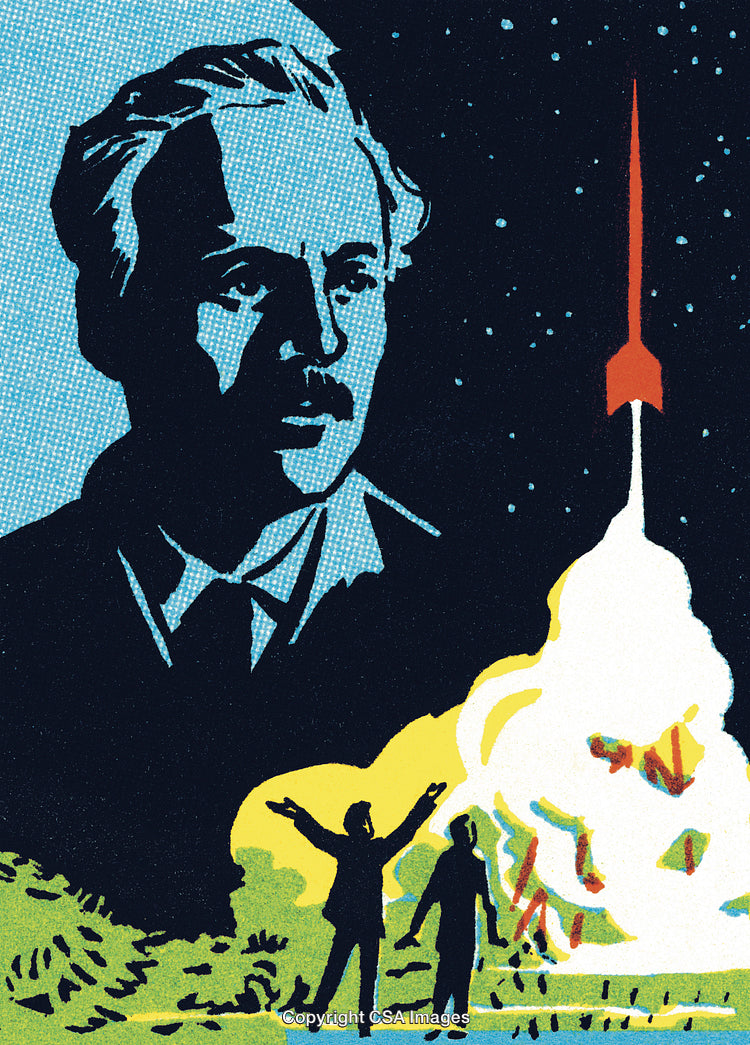 Man Observing a Rocket Launch