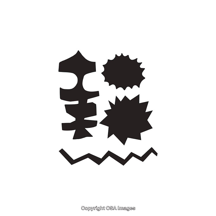 Abstract Black and White Geometric Dingbats and Shape Artwork