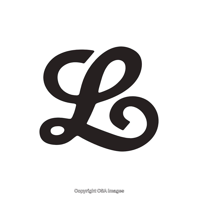Elegant Black Letter L in Artistic Script Style on White