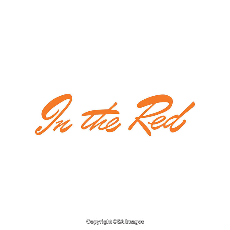 Elegant Typography Showcasing the Phrase 'In the Red' in Orange