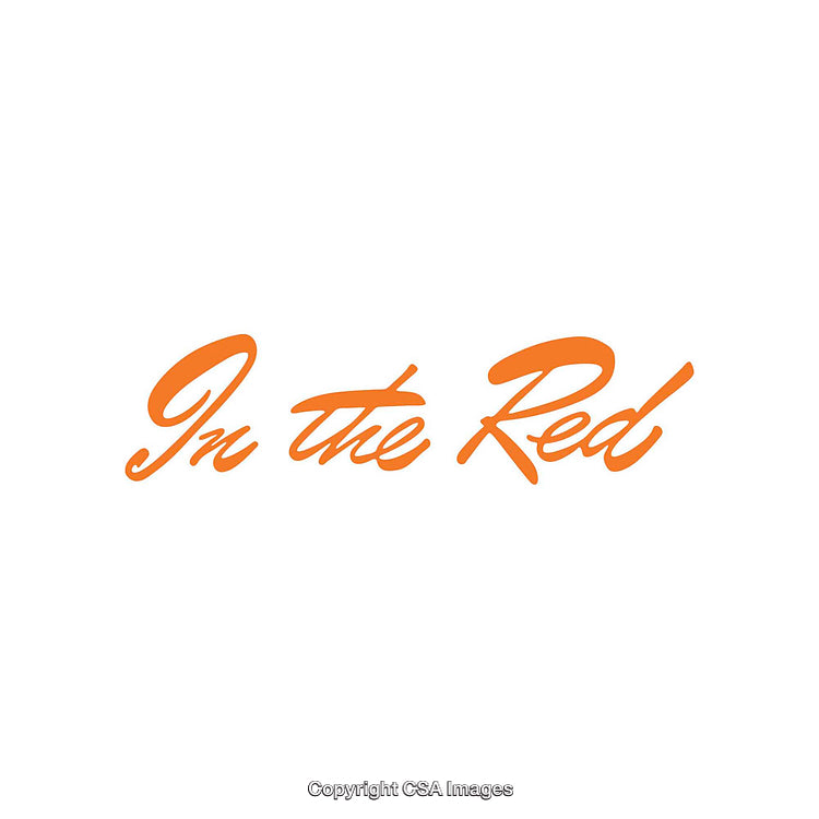 Elegant Typography Showcasing the Phrase 'In the Red' in Orange