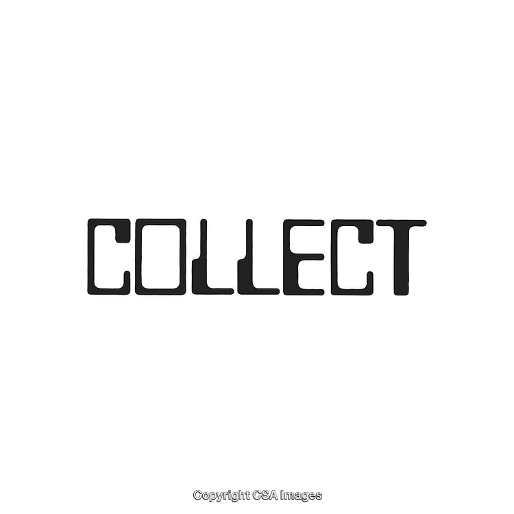 Stylized 'Collect' Text Design in Bold Black Typeface on White Background