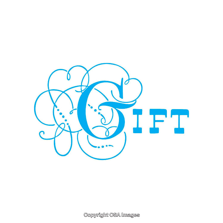 Elegant Blue Calligraphy Design with the Word Gift