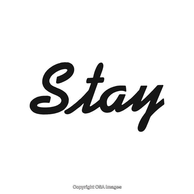 Stylish Black Typography Saying 'Stay' on a Clean White Background