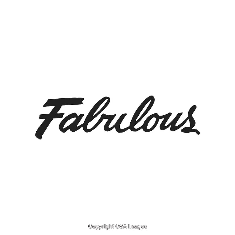 Elegant Black Cursive Text Featuring the Word Fabulous on White Background