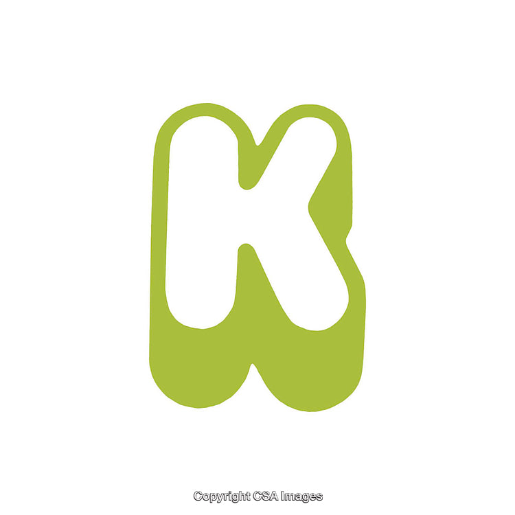 Green Stylized Letter K on White Background