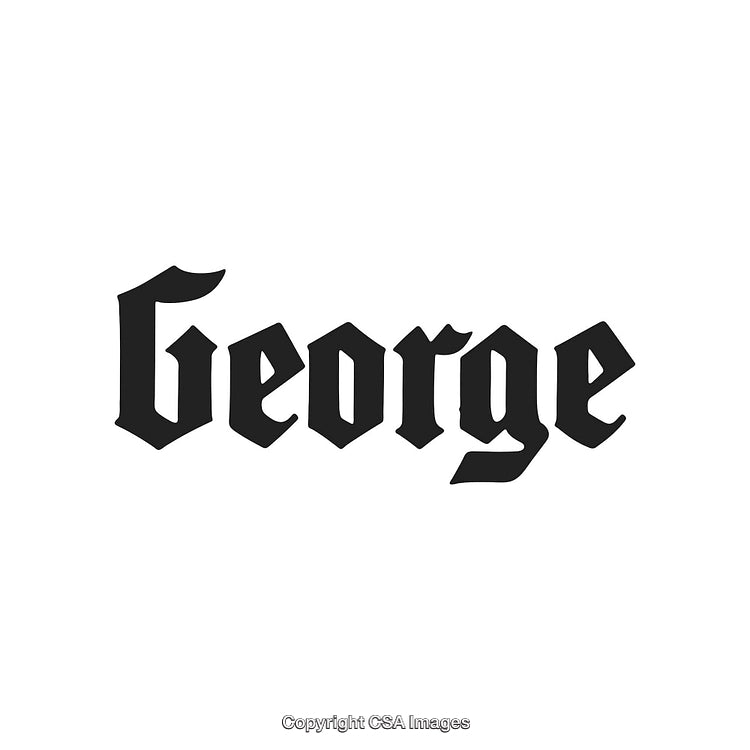 Stylized Black Text Artwork Depicting the Word 'George' in Gothic Font
