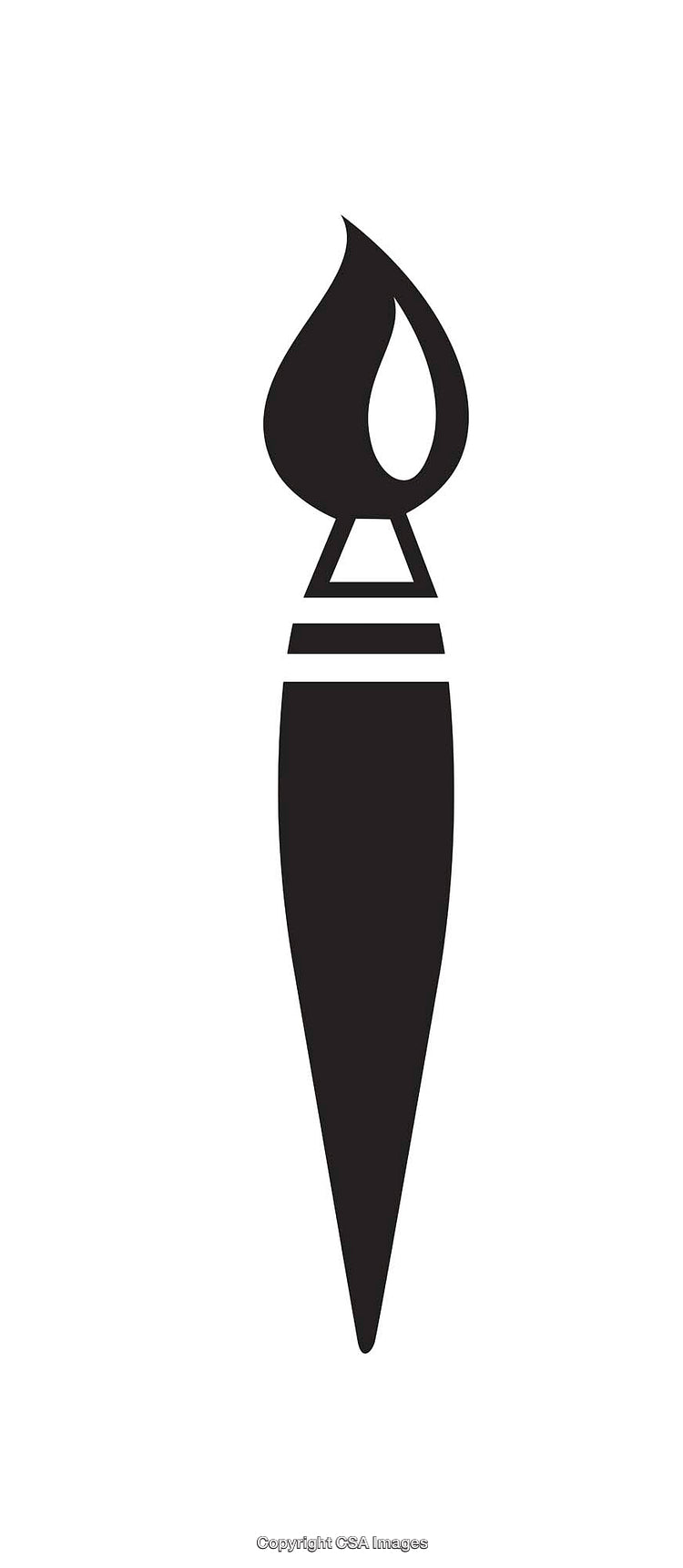 Black and White Minimalist Torch Flame Icon Design
