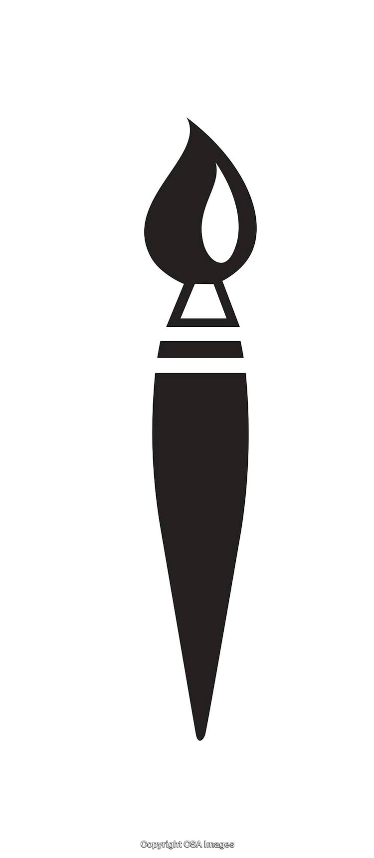 Black and White Minimalist Torch Flame Icon Design