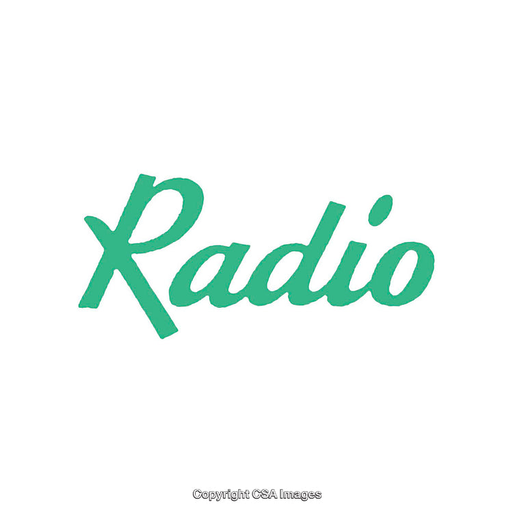 Simple Green Radio Text Design on White Background