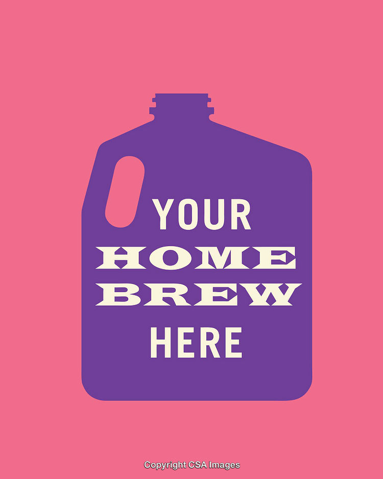 Creative Minimalist Illustration for Home Brewing Product Label Design