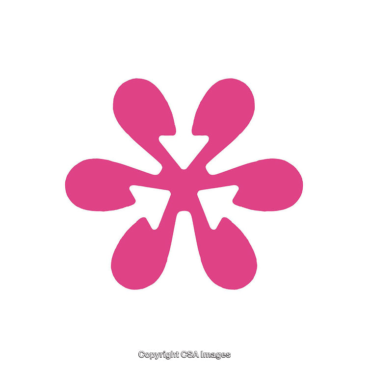 Pink Geometric Symbol with Flower-Like Arrangement on White Background