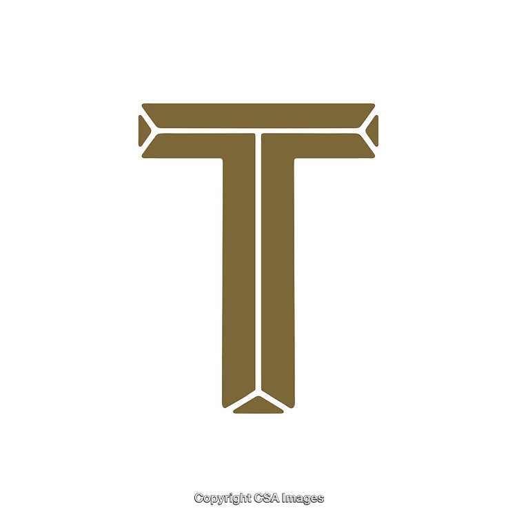 Elegant Gold Letter T in Minimalist Design Style