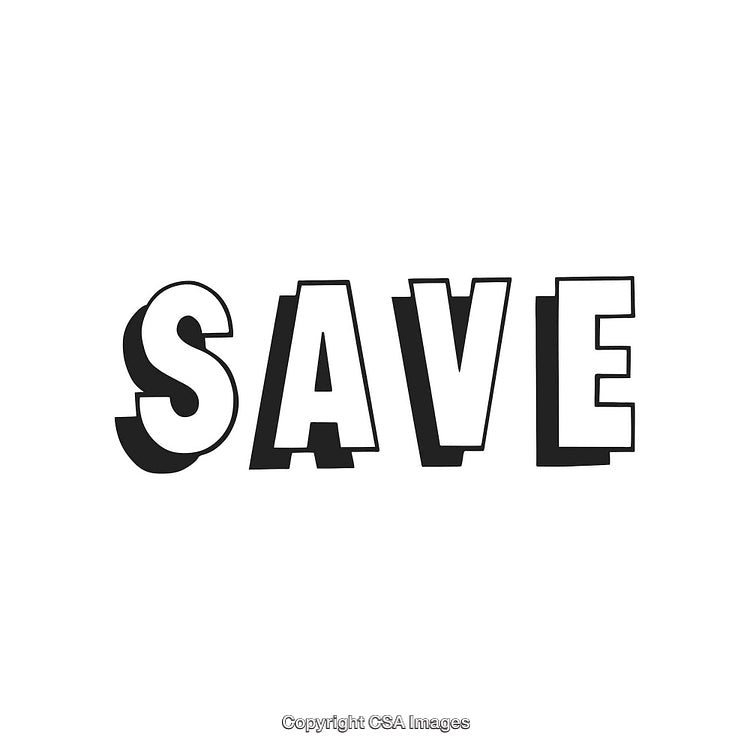 Bold Black and White Typography Featuring Word 'Save' in Modern Style