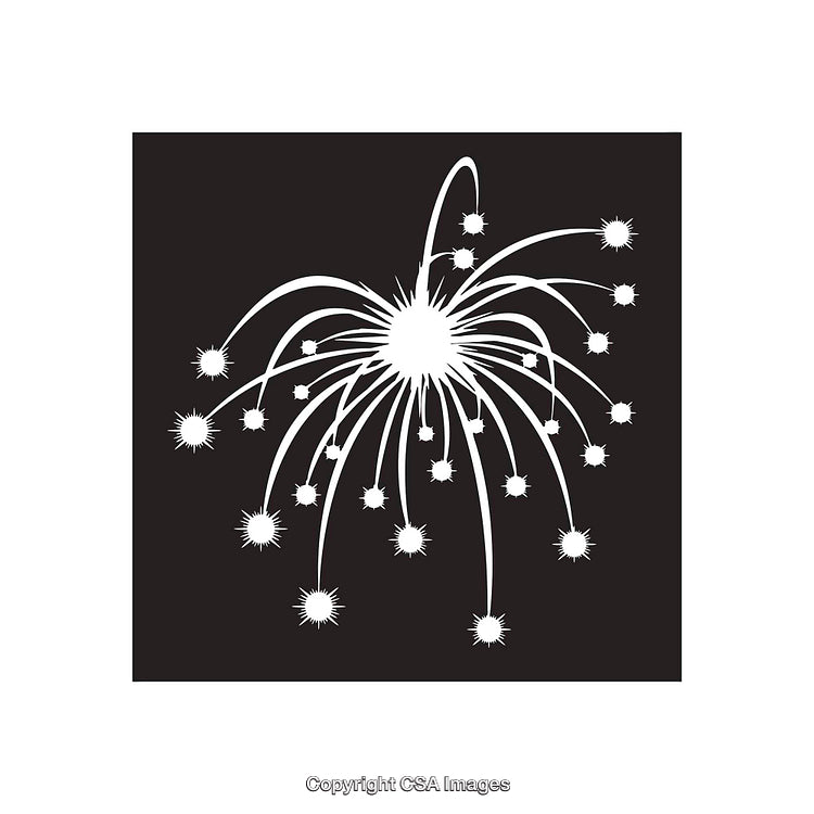 Black and White Silhouette of a Firework Display Burst