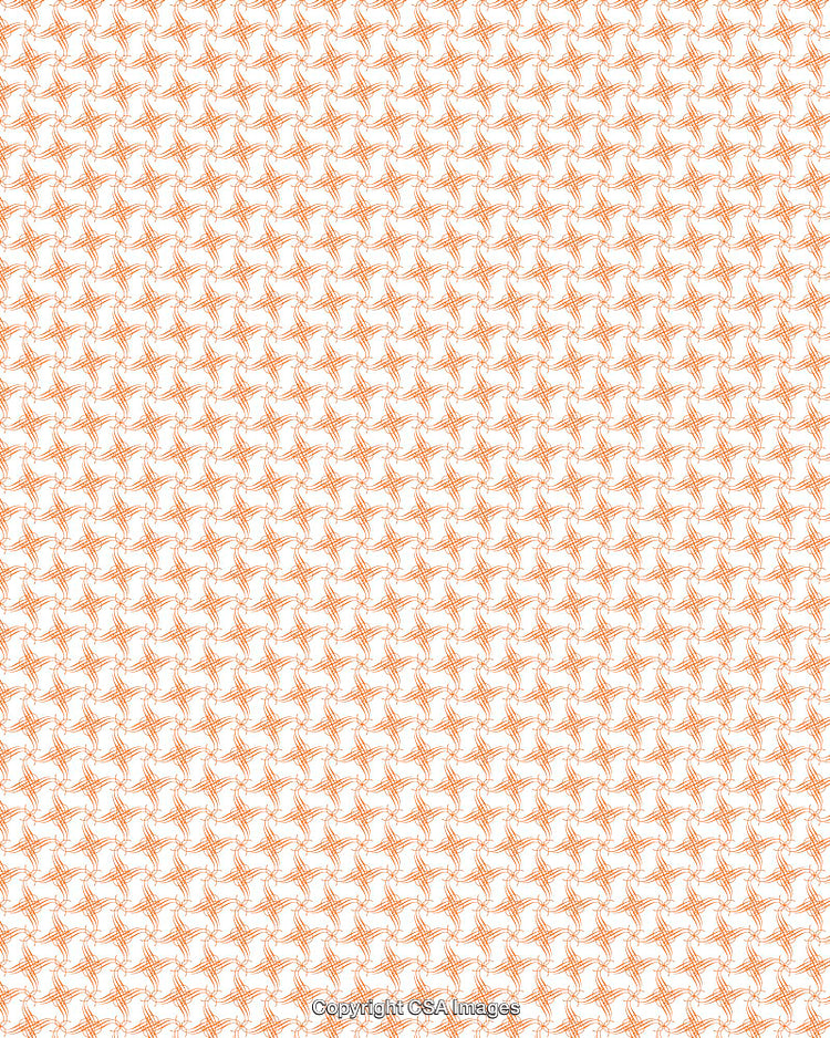 Orange Geometric Pattern on White Background with Artistic Design Elements