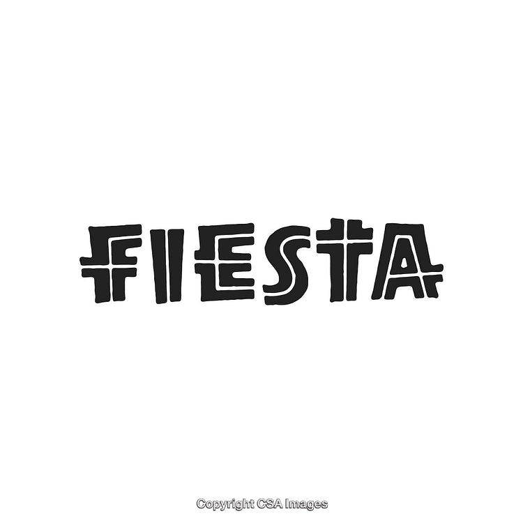 Black And White Fiesta Word Art with Bold Typography
