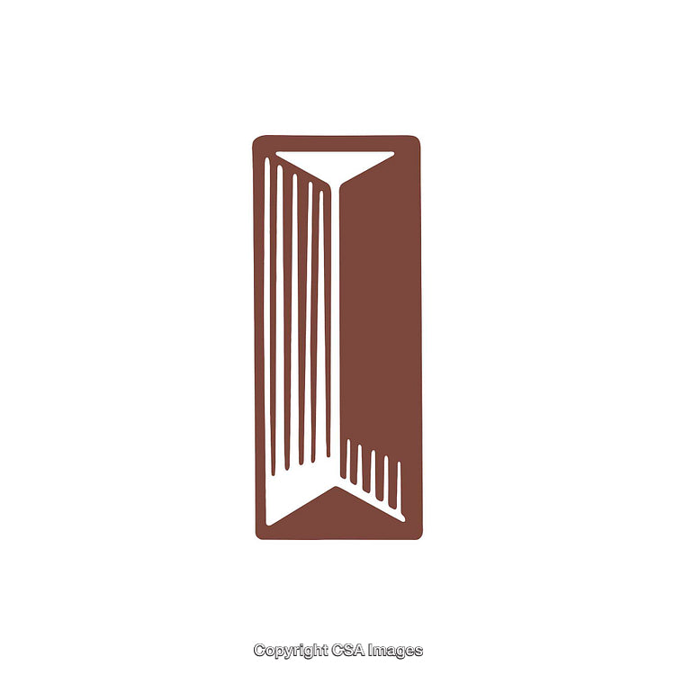 Stylized Brown Representation of the Letter I in Vertical Alignment