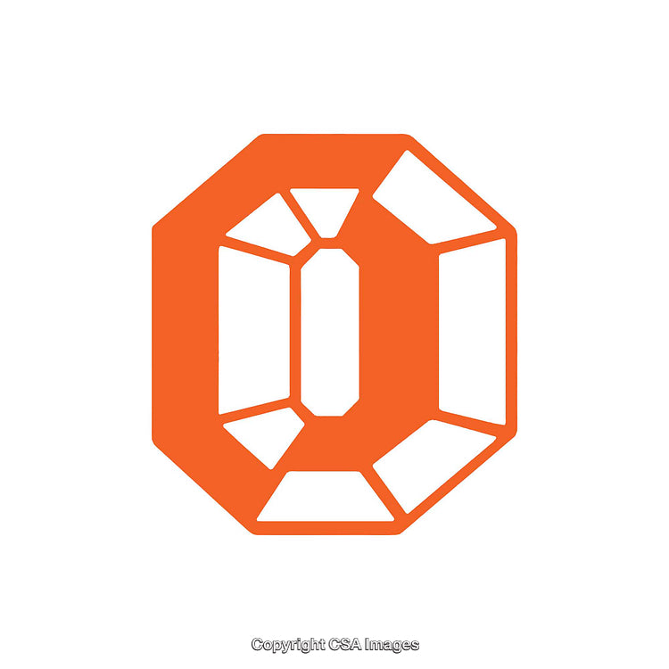 Orange Geometric Design in the Shape of the Letter O