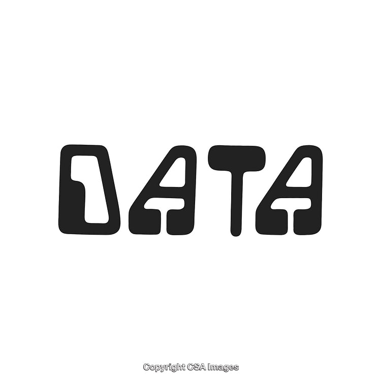 Bold Black Typography Text Design Spelling the Word DATA
