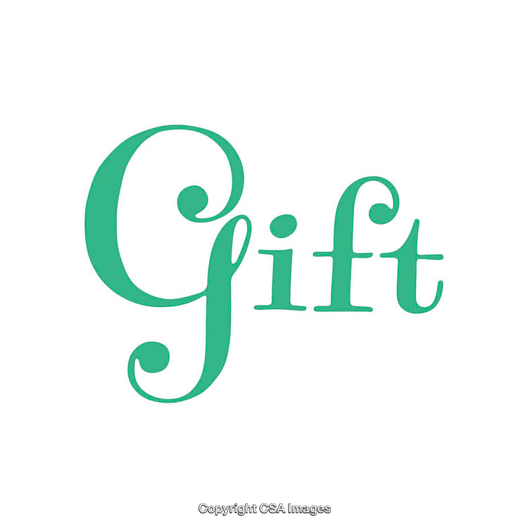 Green Word Art Displaying "Gift" in Decorative Calligraphy