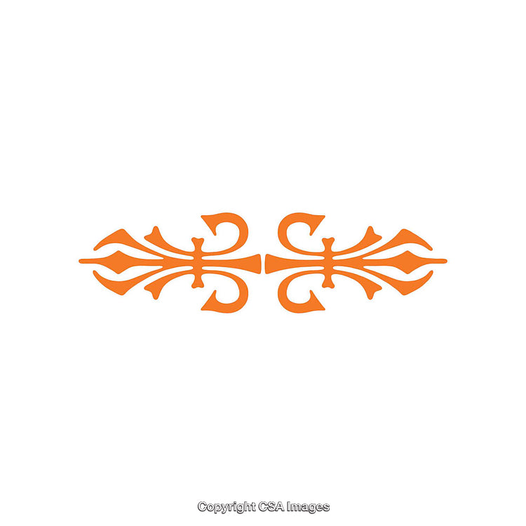 Elegant Orange Decorative Flourish on a Clean White Background