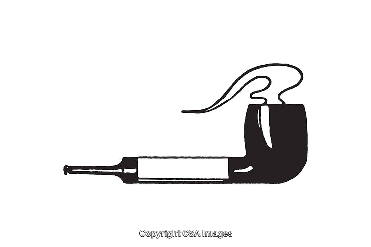 Black and White Pipe Illustration With Artistic Line Design