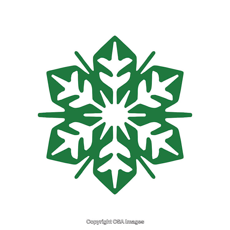 Green Snowflake-Inspired Geometric Shape with Intricate Design Details