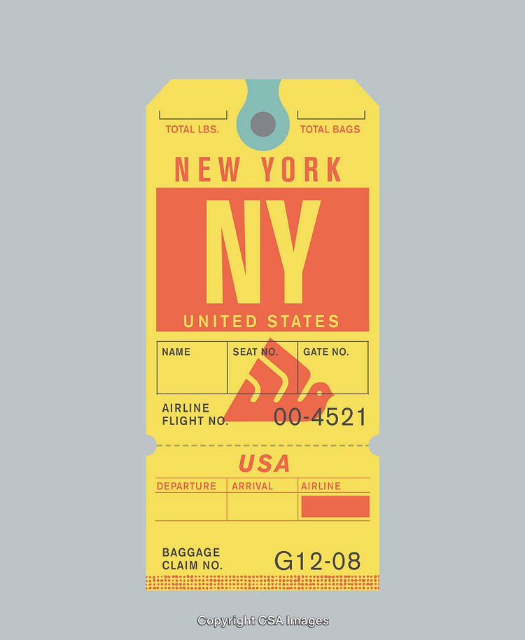 Retro New York Luggage Tag Inspired by Vintage Travel Designs