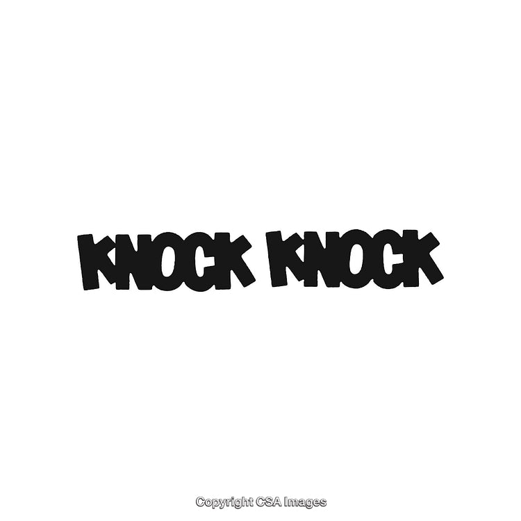 Bold Black Text Saying Knock Knock on a Clean White Background